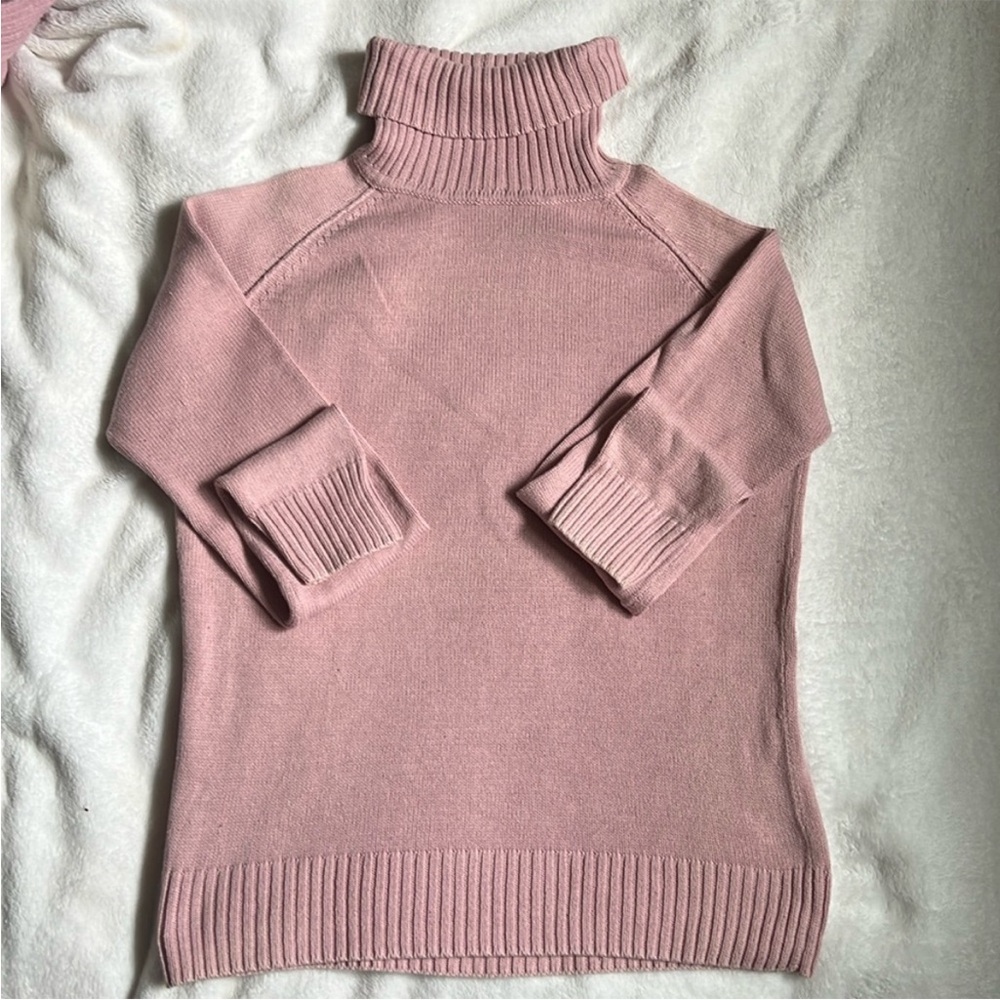 Women’s Size S Pink Turtleneck Sweater - 100% Cotton